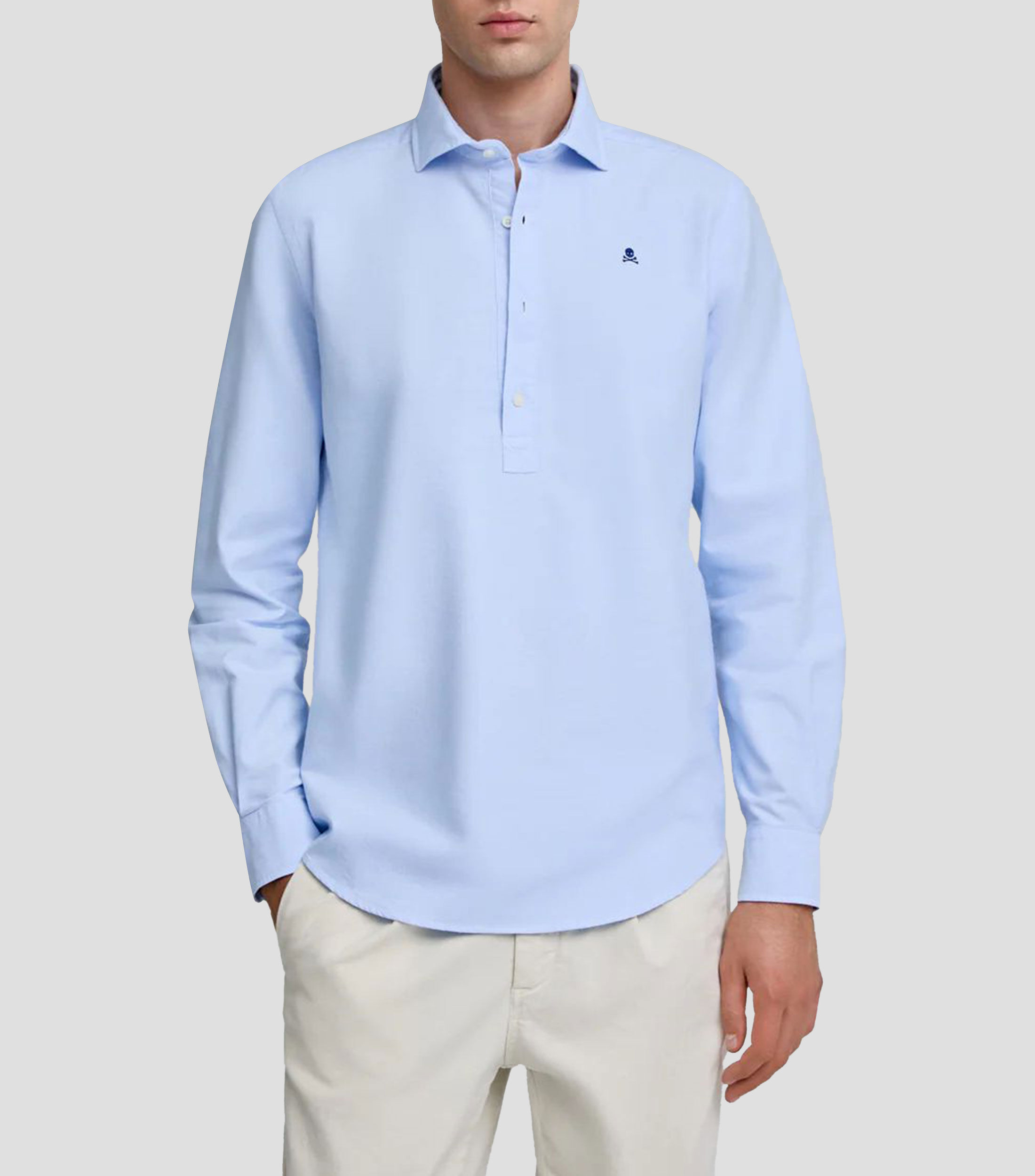 Camisa liso manga larga Hombre